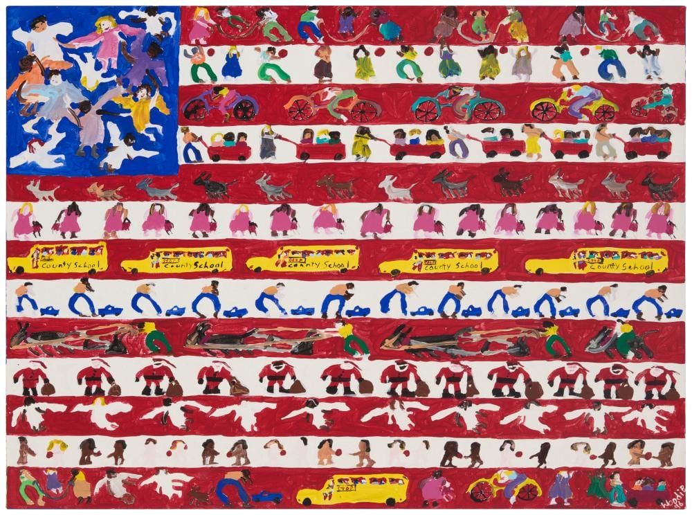 Woodie Long comparable auction result: woodie long b 1942 flag composition 1996