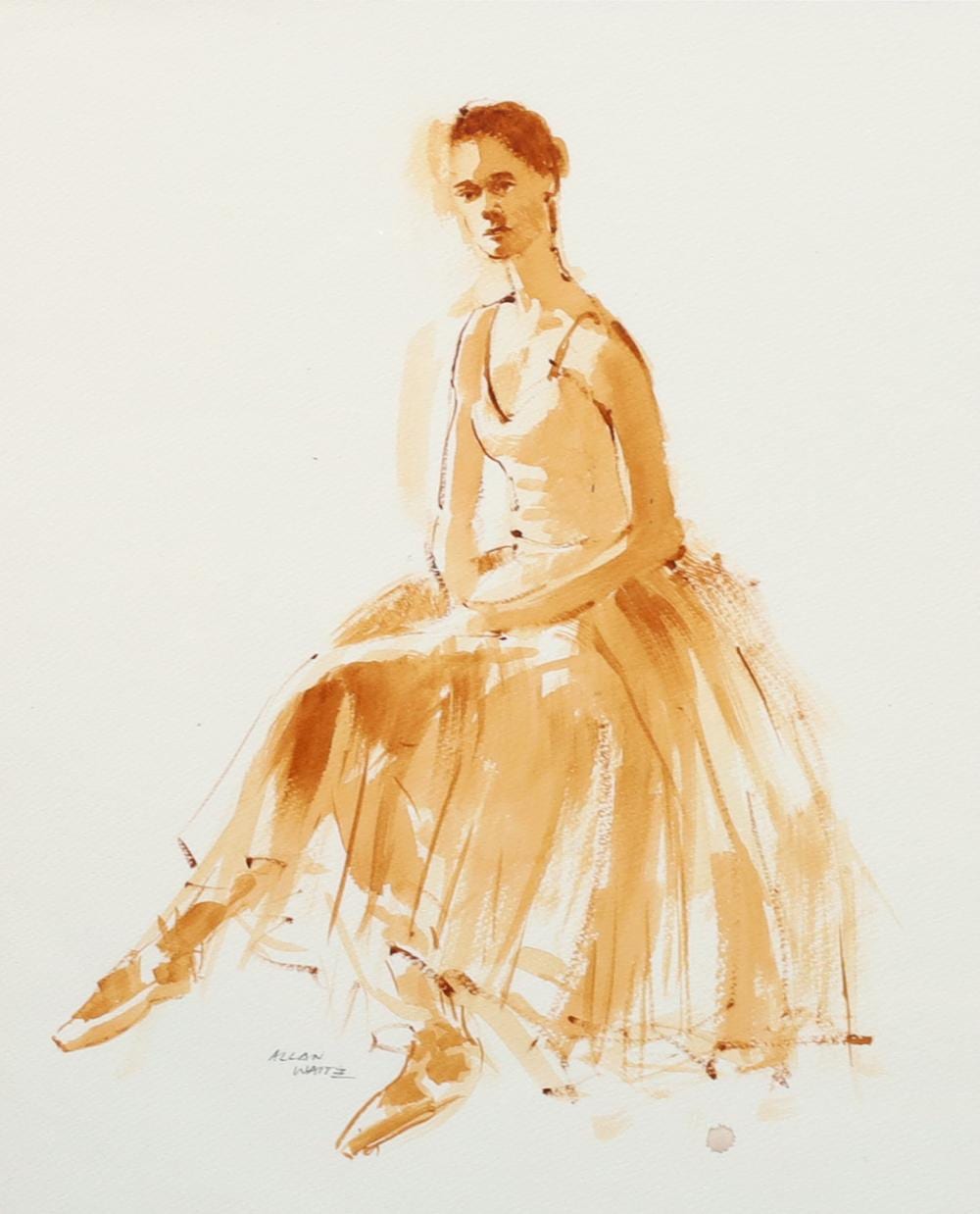 Allan Waite comparable auction result: allan waite untitled original watercolour and ink i 37cm x 30cm f 48cm x 41cm