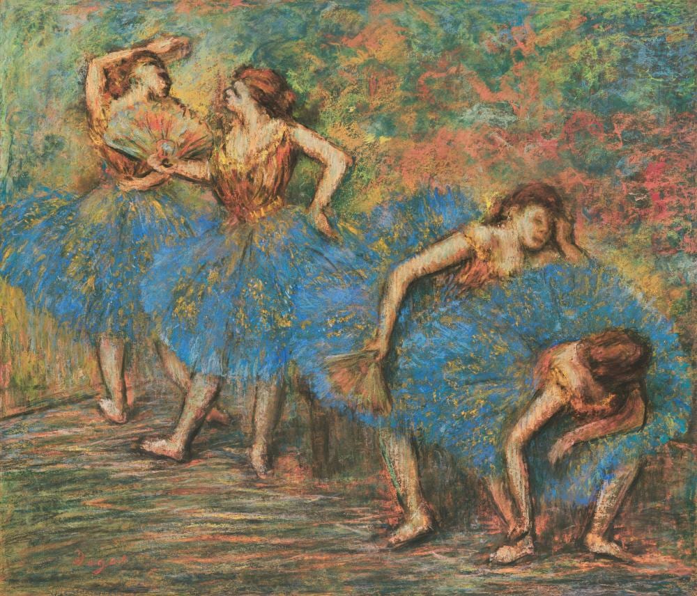 Edgar Degas (1834-1917). Quatre danseuses. pastel on paper laid down on boa comparable sale