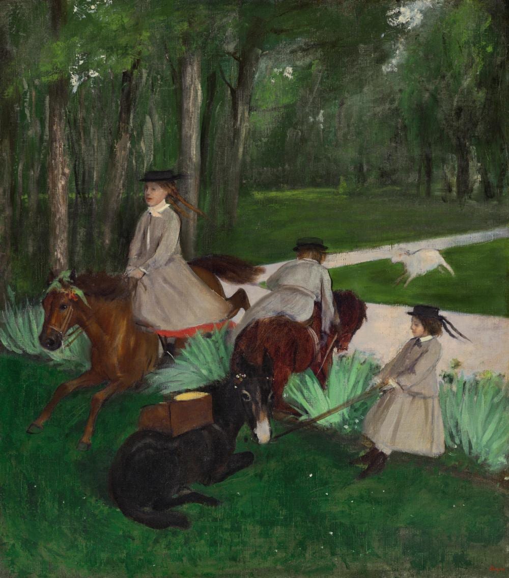 Edgar Degas (1834-1917). Enfants et poneys dans un parc. oil on canvas39 7/ comparable sale