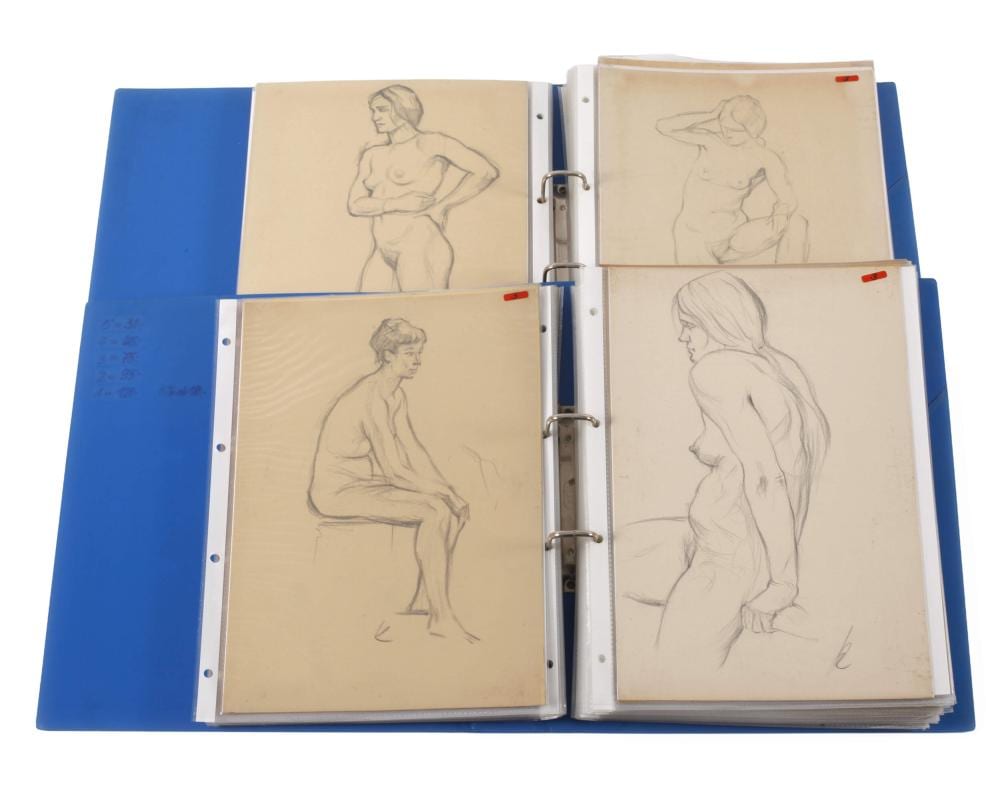 Johann Kluska comparable auction result: johann kluska umfangreiches zeichnungskonvolut