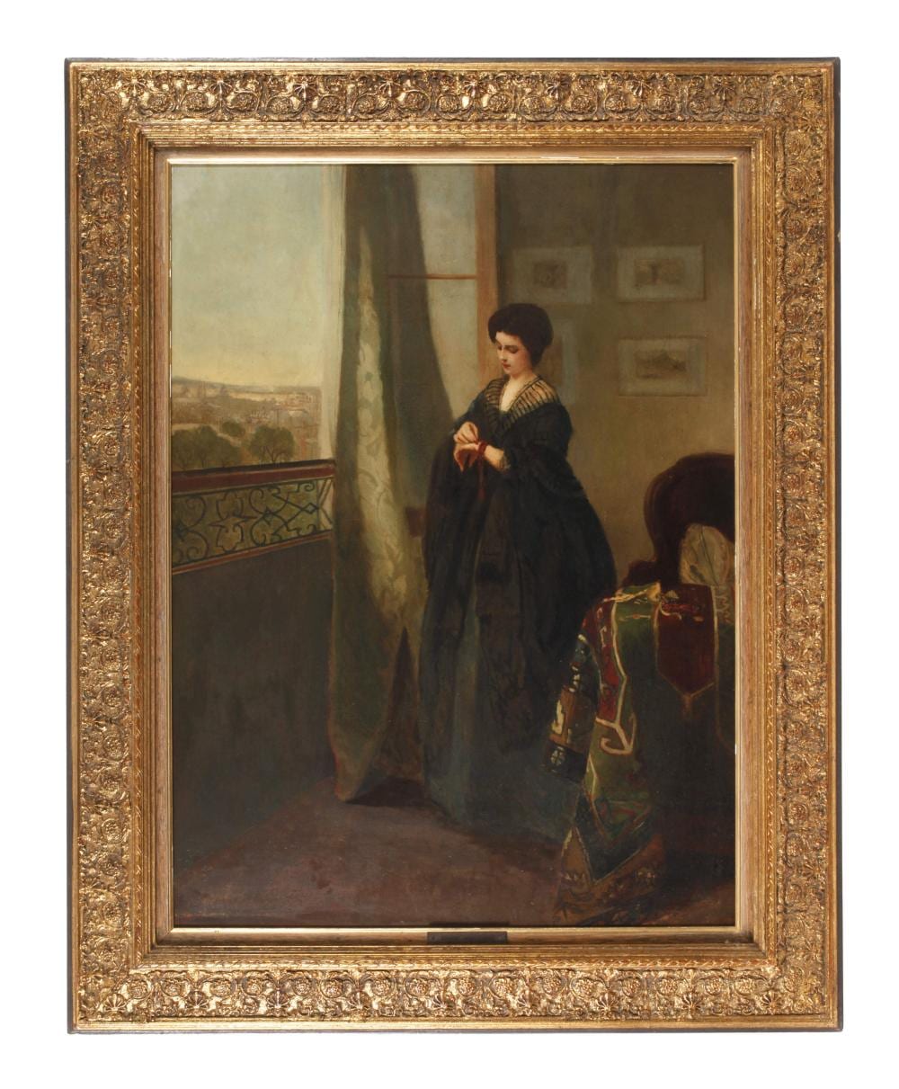 Eduard Charlemont comparable auction result: eduard charlemont attr dame am fenster