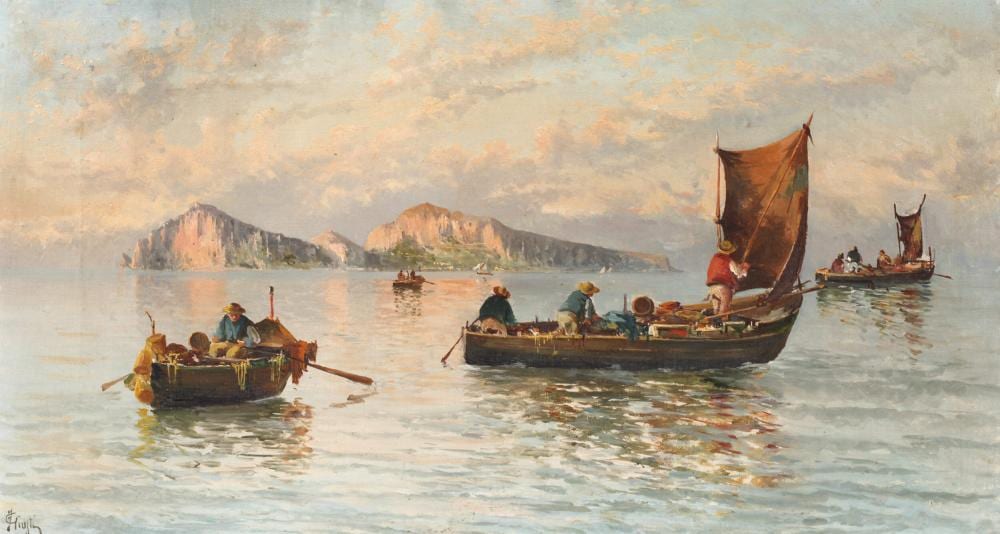 Guglielmo Giusti comparable auction result: guglielmo giusti abends auf dem meer