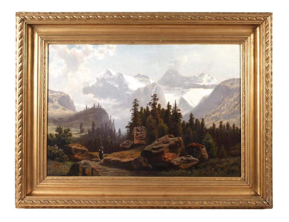 Theodor Nocken comparable auction result: theodor nocken attr alpenlandschaft