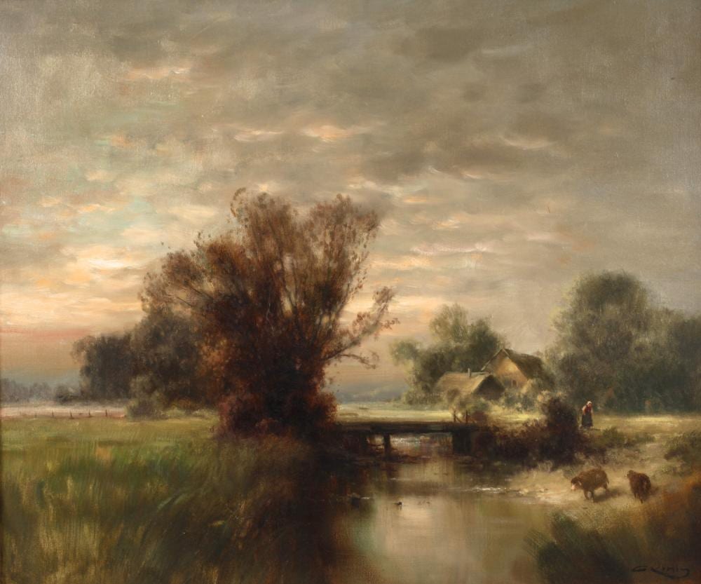 Günter König comparable auction result: g nter k nig herbstliche bachlandschaft