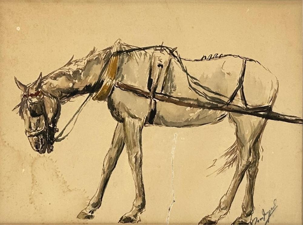 Domien Ingels comparable auction result: domien ingels 1881 1946 le cheval aquarelle dimensions 24 x 34 cm