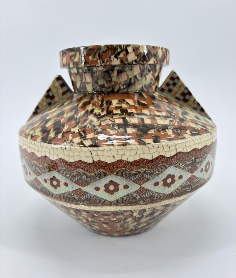 Jean Gerbino comparable auction result: jean gerbino 1876 1966 vase art d co en c ramique forme ailettes motifs g om triques ht 20 cm