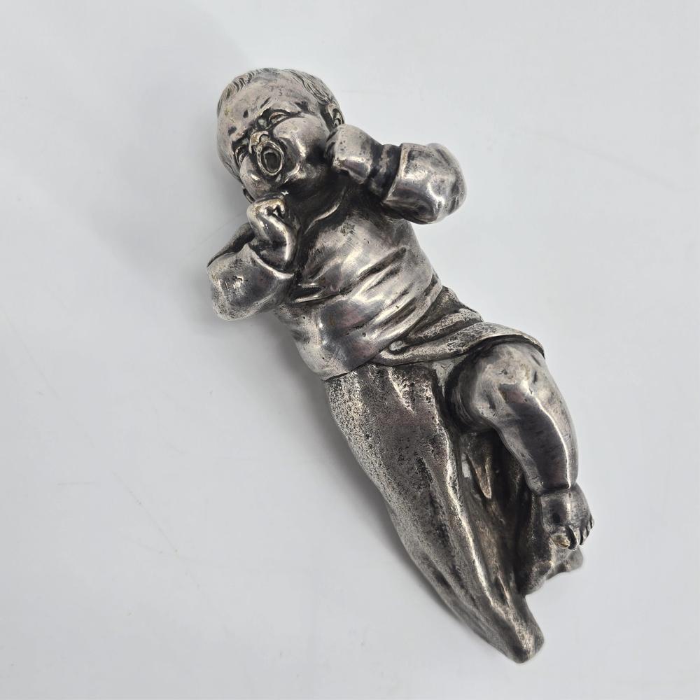 Louis Kley comparable auction result: louis kley 1833 1911 gar onnet allong s agitant sculpture en bronze argent ht 12 cm
