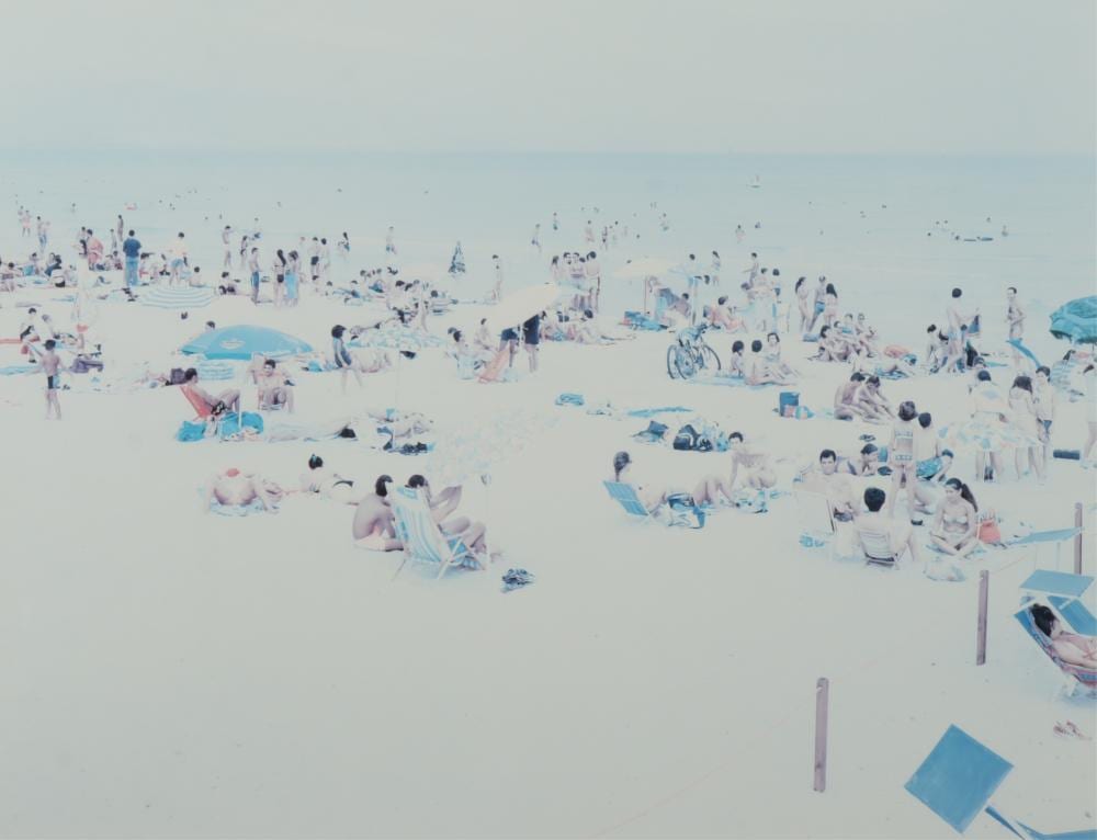 Massimo Vitali comparable auction result: massimo vitali cagliari blue rectangle litho