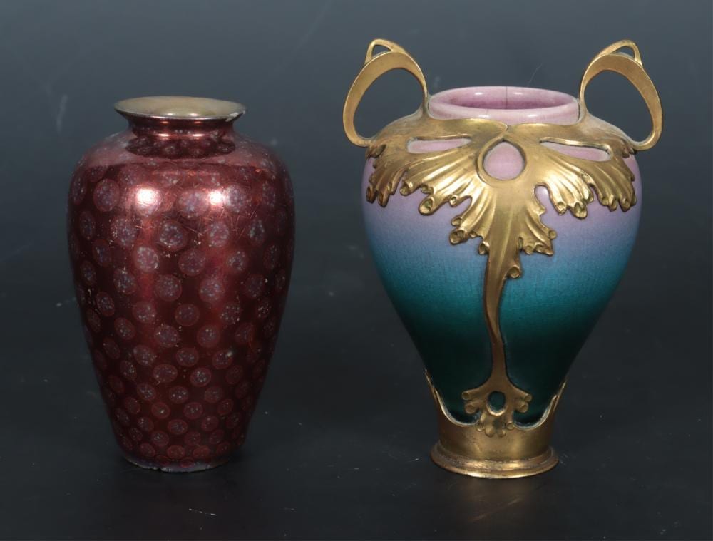 Clement Massier comparable auction result: clement massier orivit vases