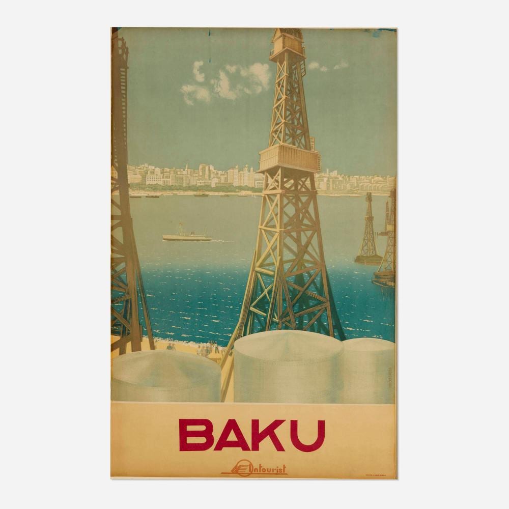 Maria Nesterova-Berzina comparable auction result: maria nesterova berzina intourist baku vintage poster