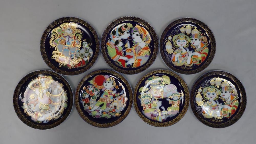Bjorn Wiinblad comparable auction result: eight rosenthal studio linie aladin plates designed by bjorn wiinblad