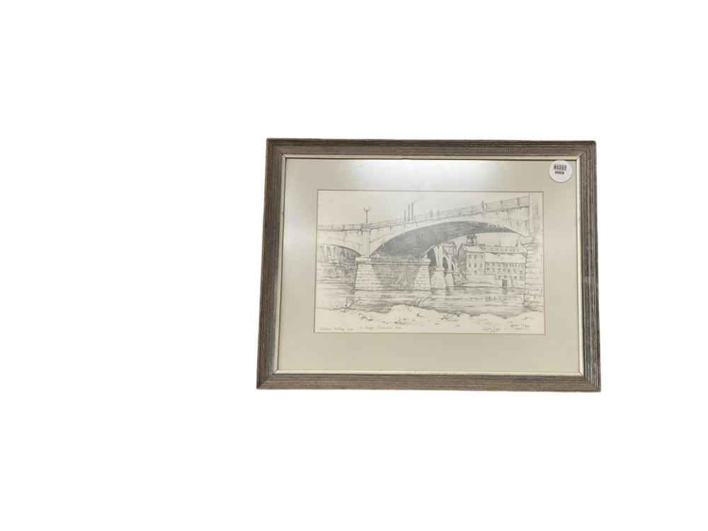 Leslie Cope comparable auction result: leslie cope y bridge zanesville pencil signed print