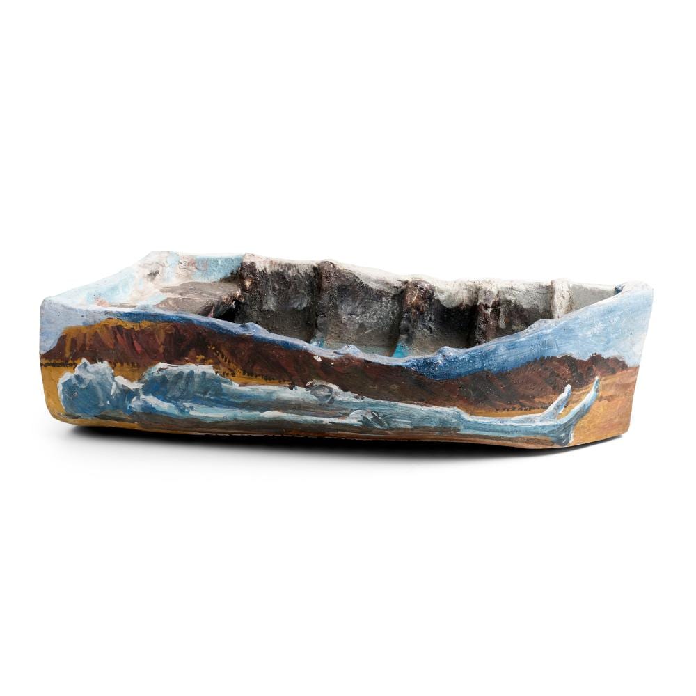 Euan MacLeod comparable auction result: euan macleod born 1956 bodies lying in a boat hand painted ceramic 18 x 64 5 x 35cm