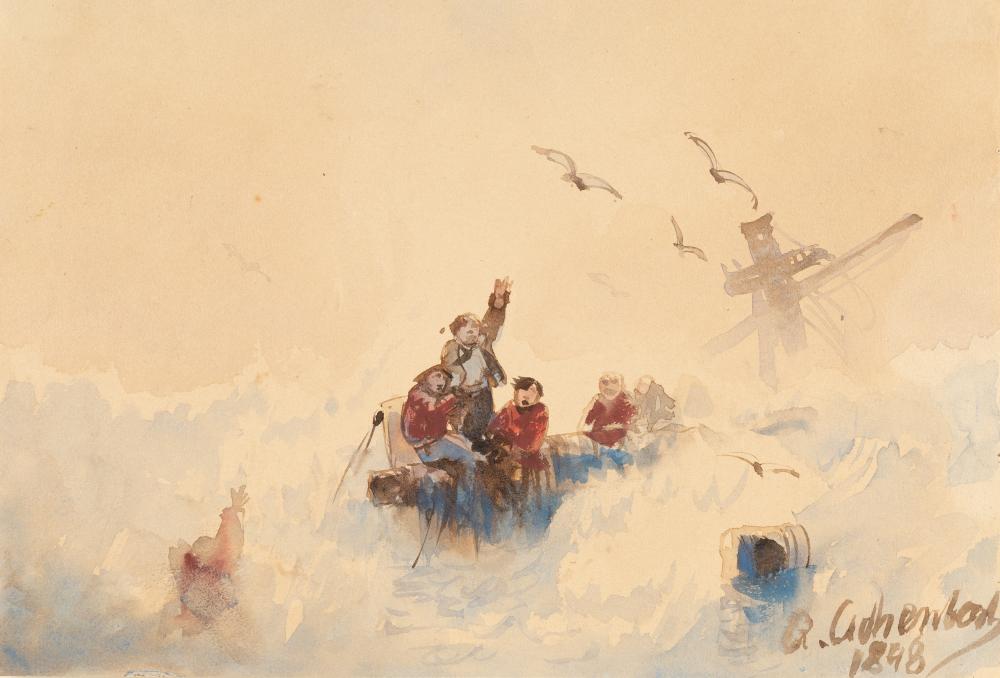 Andreas Achenbach comparable auction result: andreas achenbach 1815 kassel d sseldorf 1910 fischerboot im sturm fishing boat in a storm