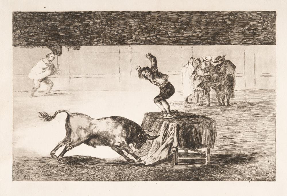 Francisco de Goya comparable auction result: francisco de goya 1746 fuendetodos bordeaux 1828 otra locura suya en la misma plaza otra locura suya en la misma plaza