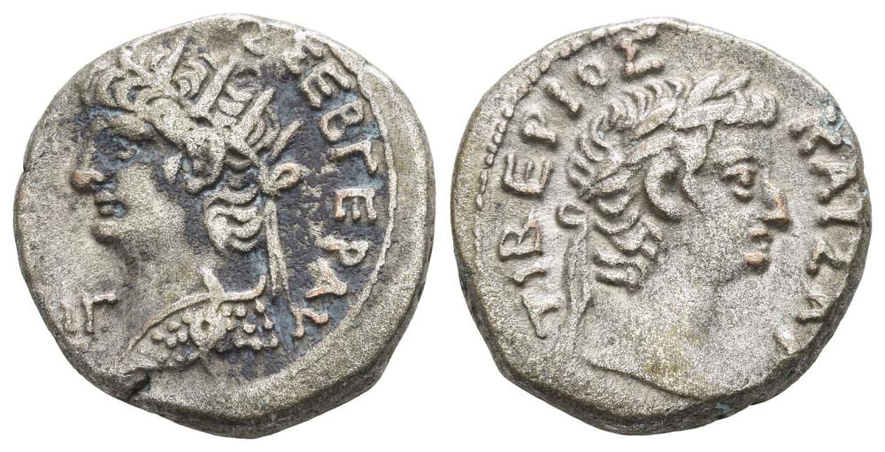 Michail Michajlovic Ceremnych comparable auction result: nero with tiberius bi tetradrachm of alexandria egypt