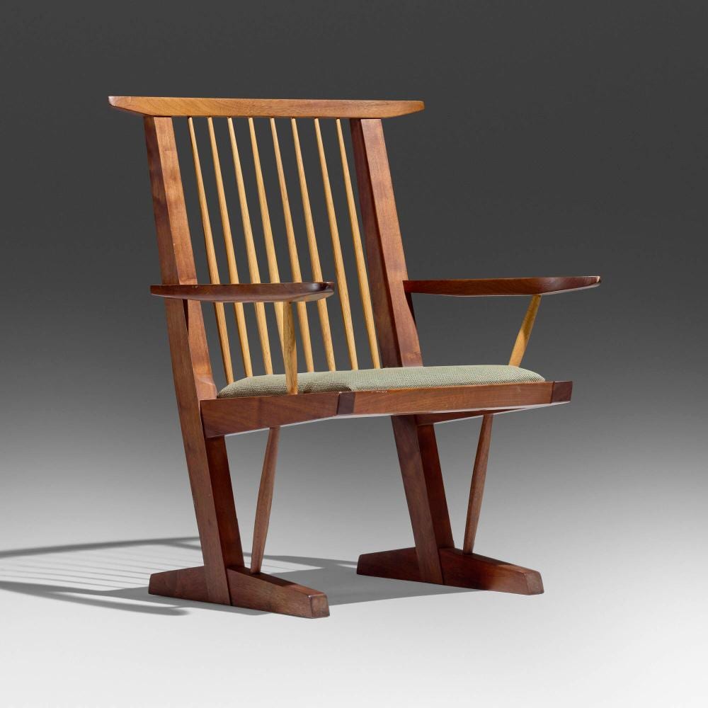 Mira Nakashima comparable auction result: mira nakashima conoid armchair