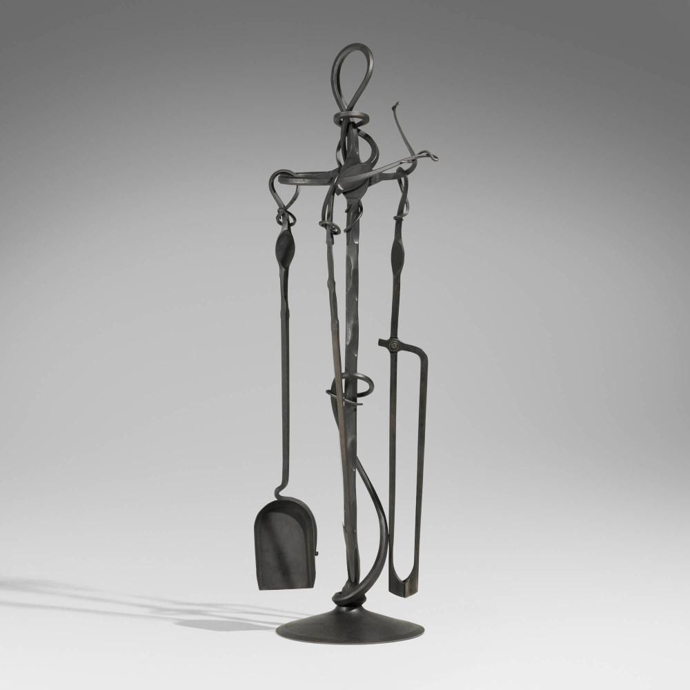 Albert Paley comparable auction result: albert paley forged fireplace tools