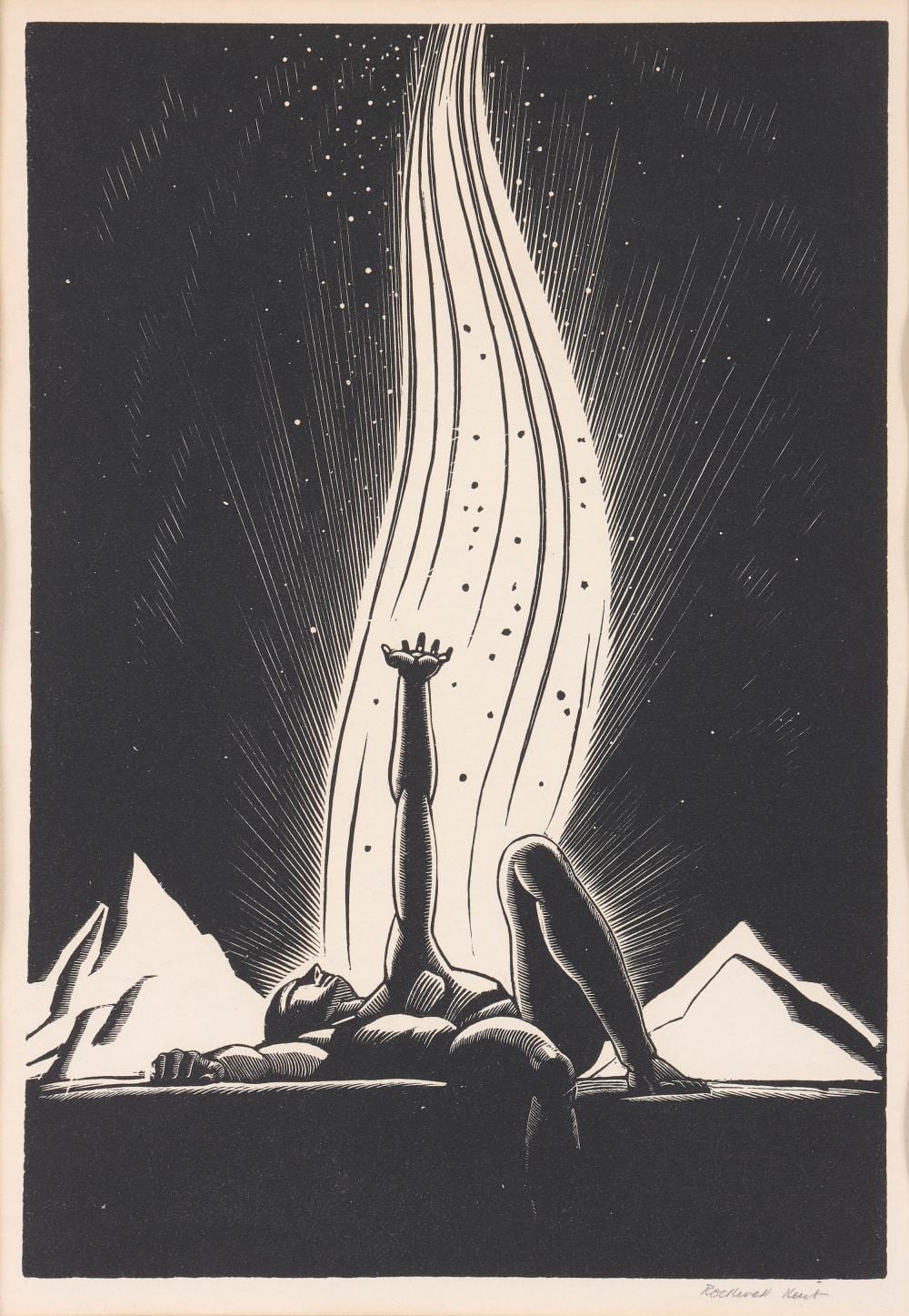 Rockwell Kent comparable auction result: rockwell kent american 1882 1971 flame 1928 woodcut on wove paper