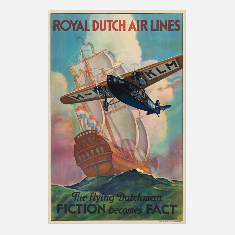 Jan Wijga comparable auction result: jan wijga klm royal dutch air lines the flying dutchman vintage poster