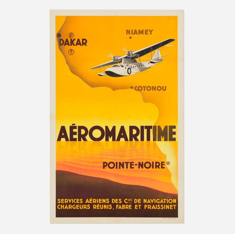 Albert Solon comparable auction result: albert solon aeromaritime vintage poster