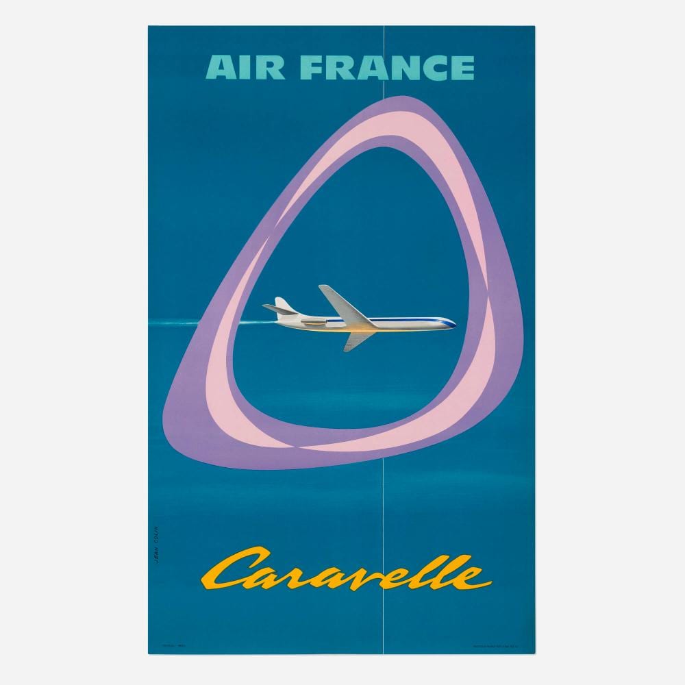 Jean (1881) Colin comparable auction result: jean colin air france caravelle vintage poster