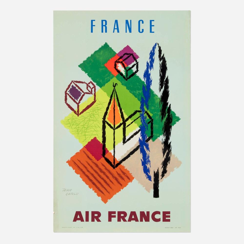 Jean Carlu comparable auction result: jean carlu air france france vintage poster