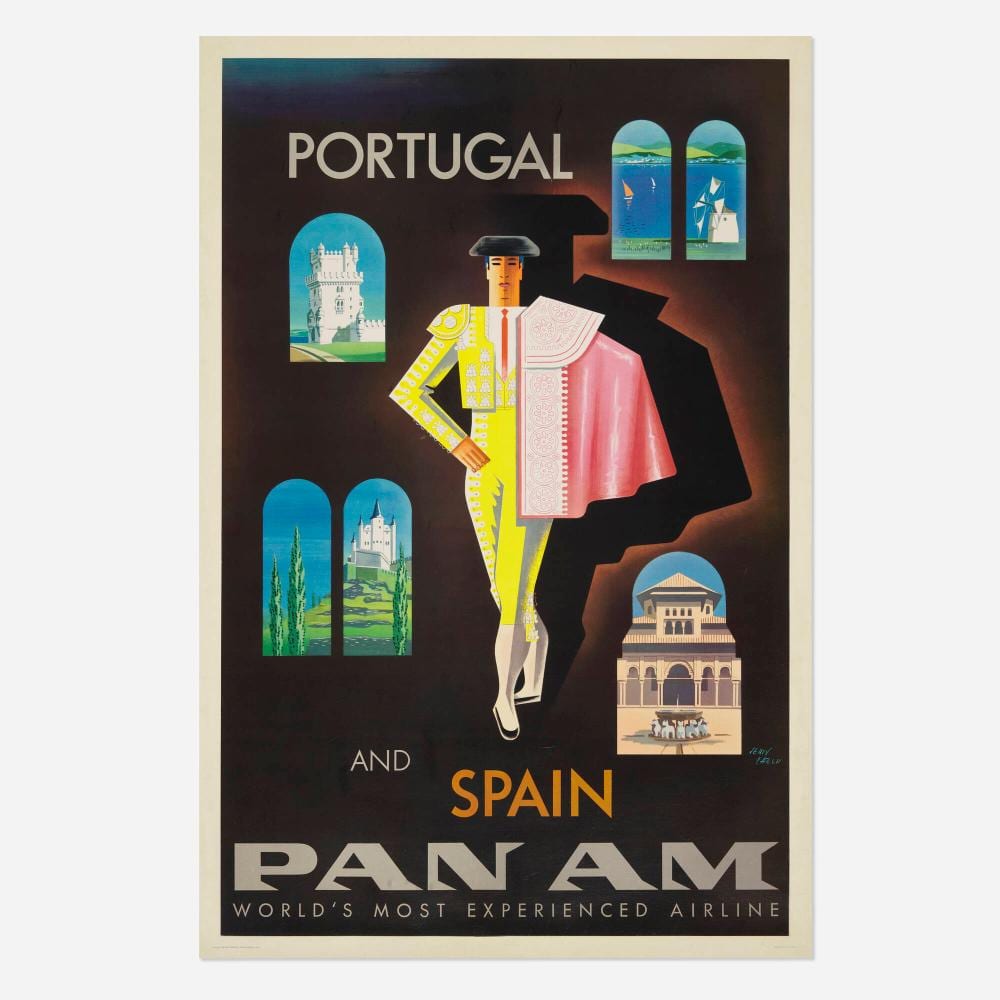 Jean Carlu comparable auction result: jean carlu pan am portugal and spain vintage poster
