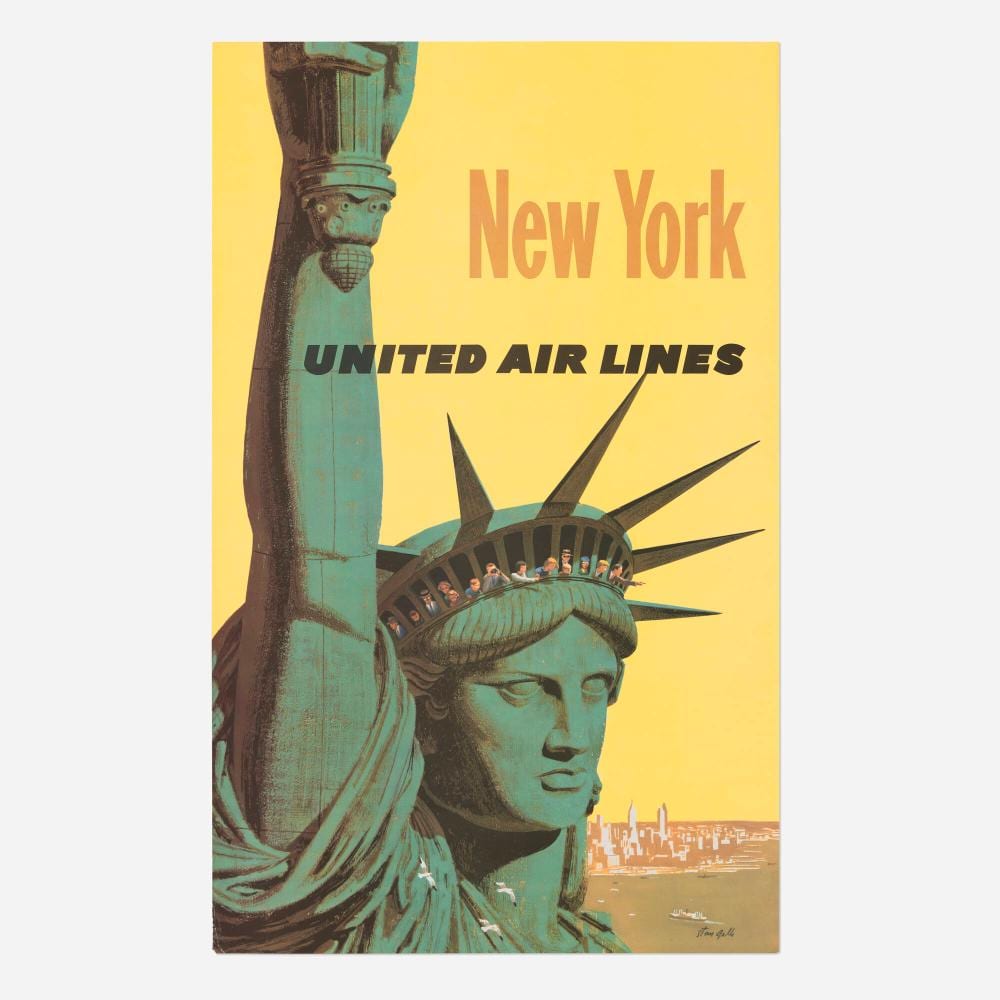 Stan Galli comparable auction result: stan galli united air lines new york vintage poster