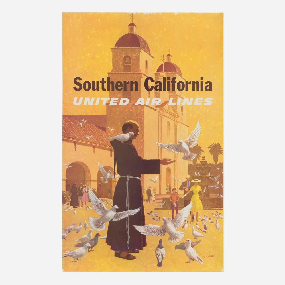 Stan Galli comparable auction result: stan galli united air lines southern california vintage poster