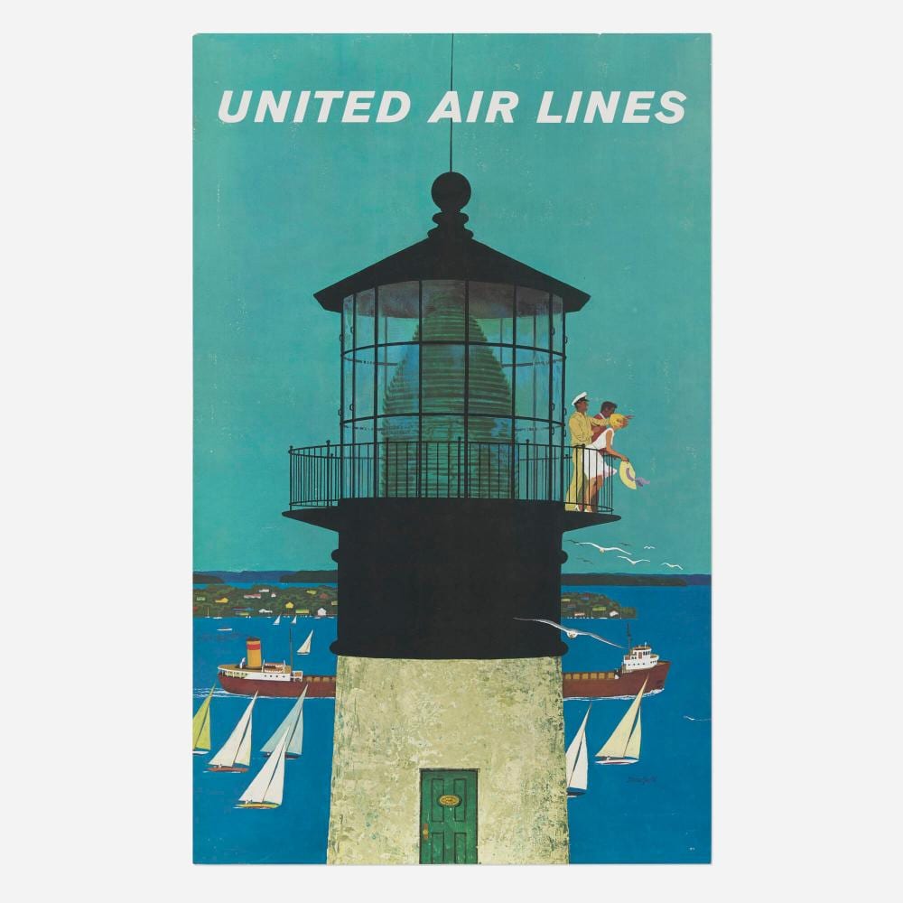 Stan Galli comparable auction result: stan galli united air lines the great lakes buffalo vintage poster