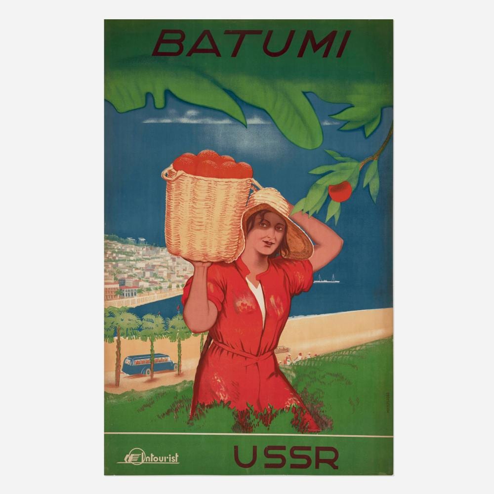 Maria Nesterova-Berzina comparable auction result: maria nesterova berzina intourist batumi ussr vintage poster