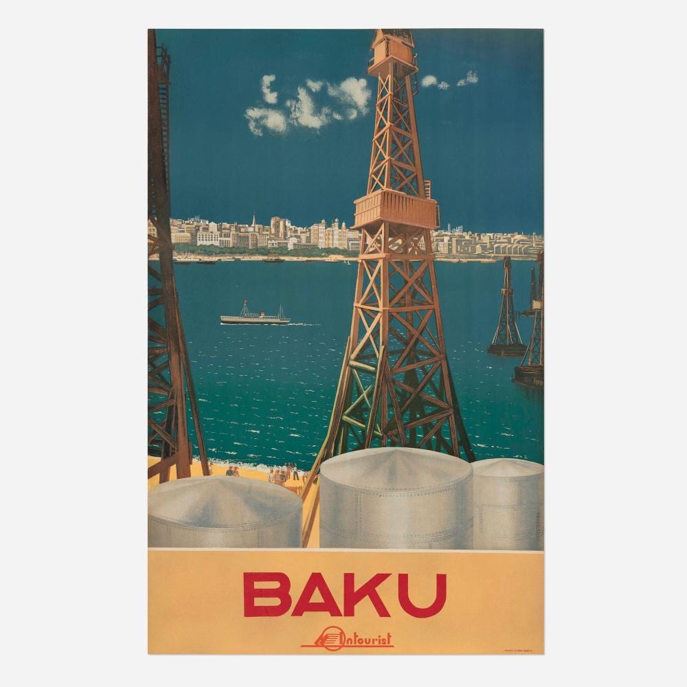 Maria Nesterova-Berzina comparable auction result: maria nesterova berzina intourist baku vintage poster
