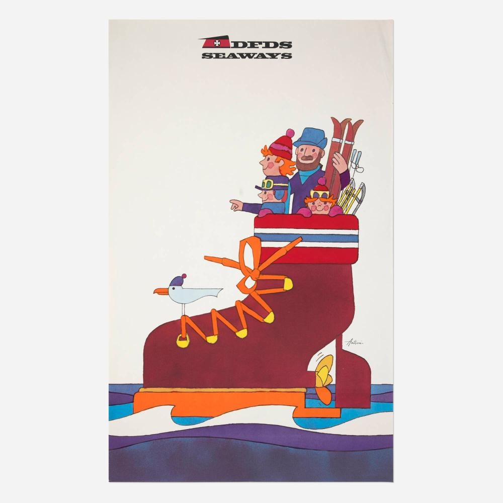 ib antoni dfds seaways vintage poster · Poster Auctions International Inc · 2026-05-20 Ib Antoni comparable auction result: ib antoni dfds seaways vintage poster