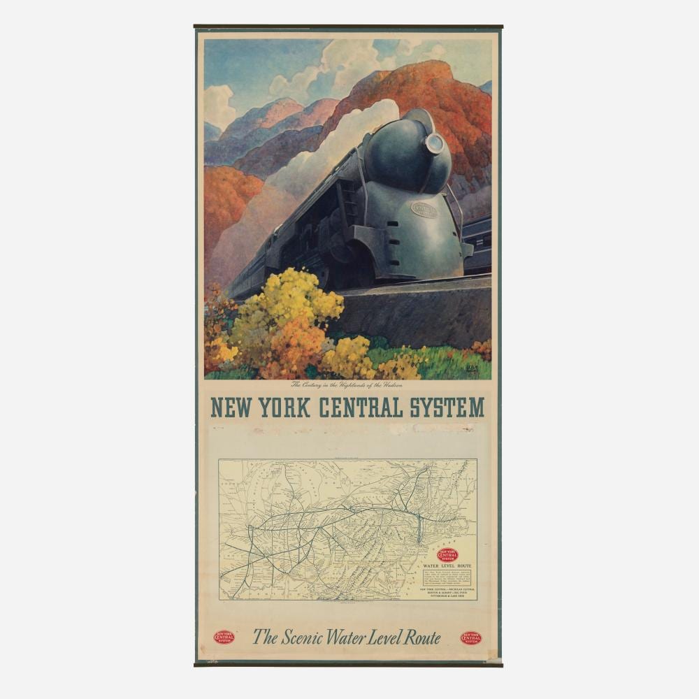 Leslie Darrell Ragan comparable auction result: leslie ragan new york central the century in the highlands of the hudson vintage poster