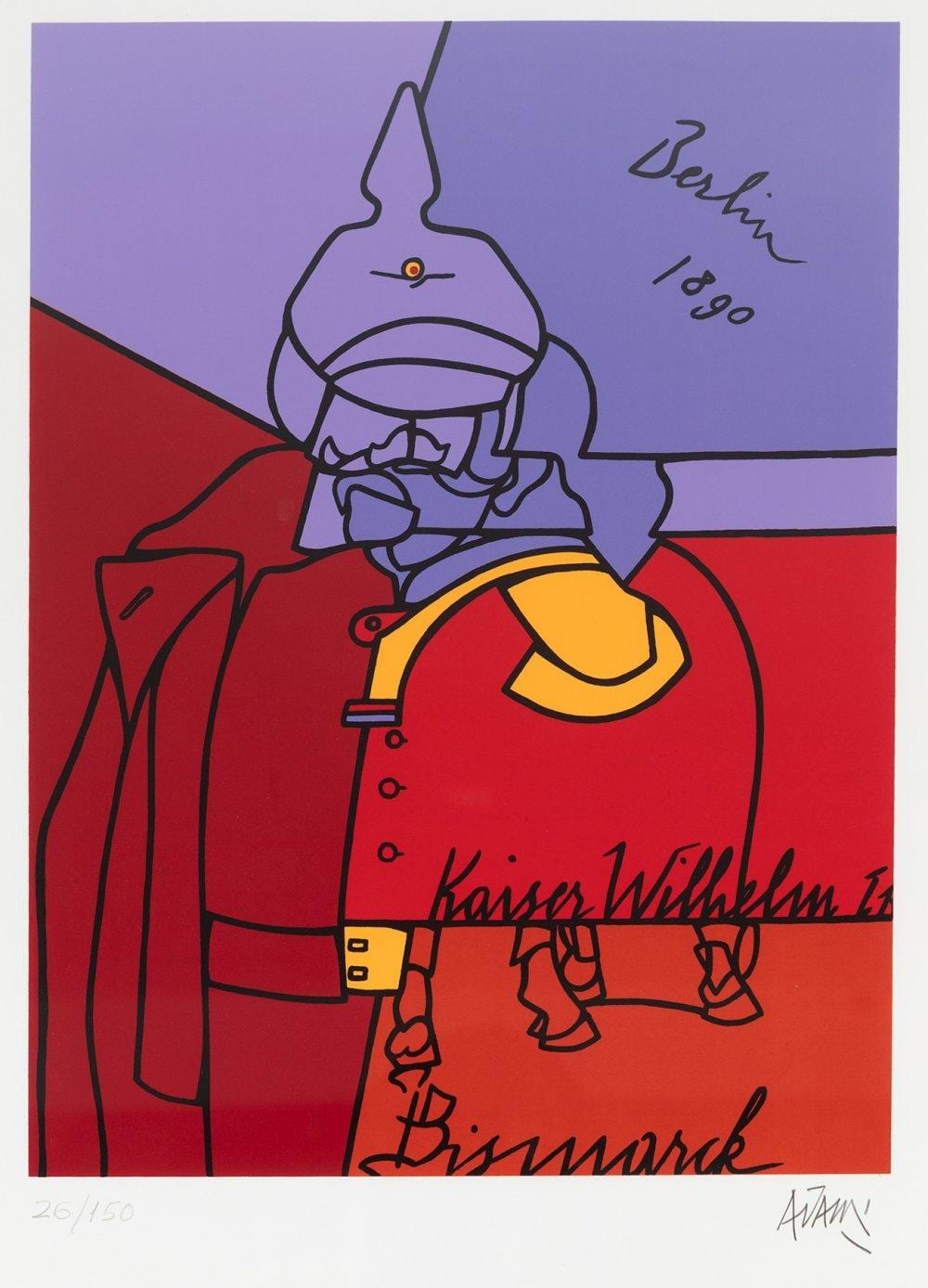 Valerio Adami comparable auction result: valerio adami bologna italy 1935 das reich 1974 silkscreen on paper copy 26 150 signed in pencil by the artist