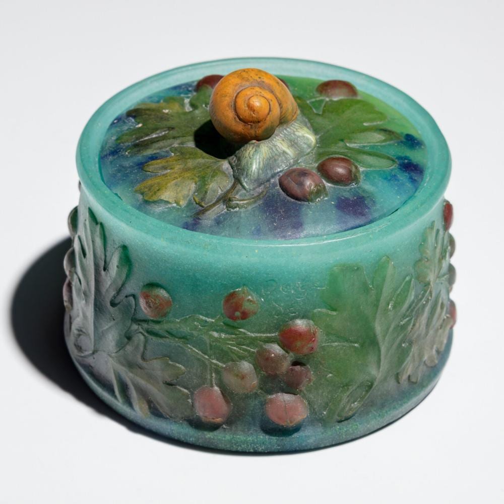 Walter Nancy comparable auction result: amalric walter french 1870 1959 p te de verre lidded box