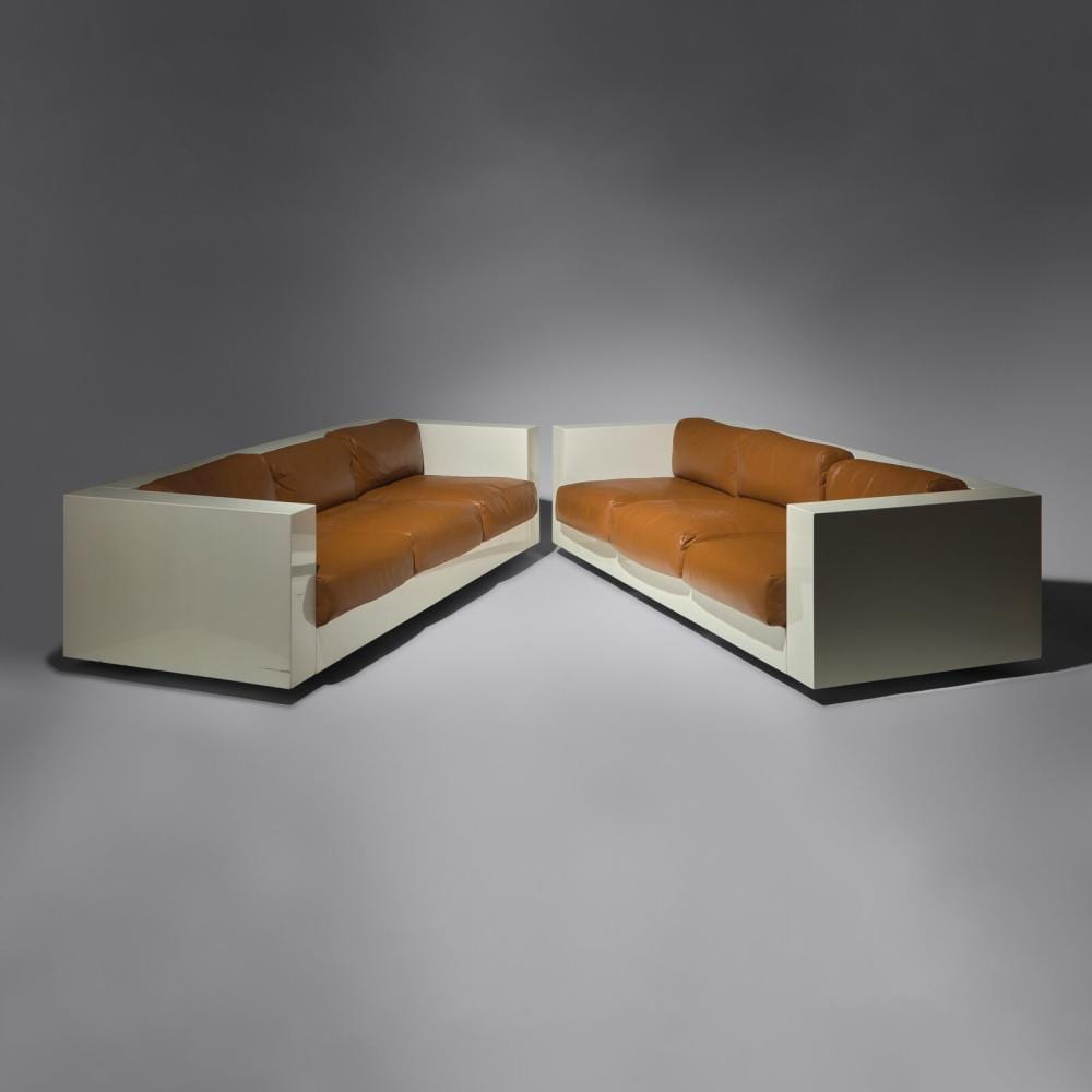 Massimo Vignelli comparable auction result: massimo vignelli italian 1931 2014 pair of saratoga sofas c 1964 for poltronova