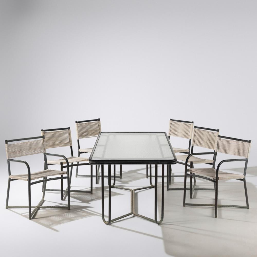 Walter Lamb comparable auction result: walter lamb american 1900 1989 dining set table and six chairs