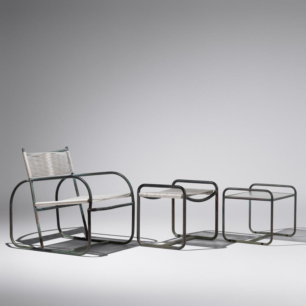 Walter Lamb comparable auction result: walter lamb american 1900 1989 lounge chair model c 5700 ottoman and occasional table c 1952