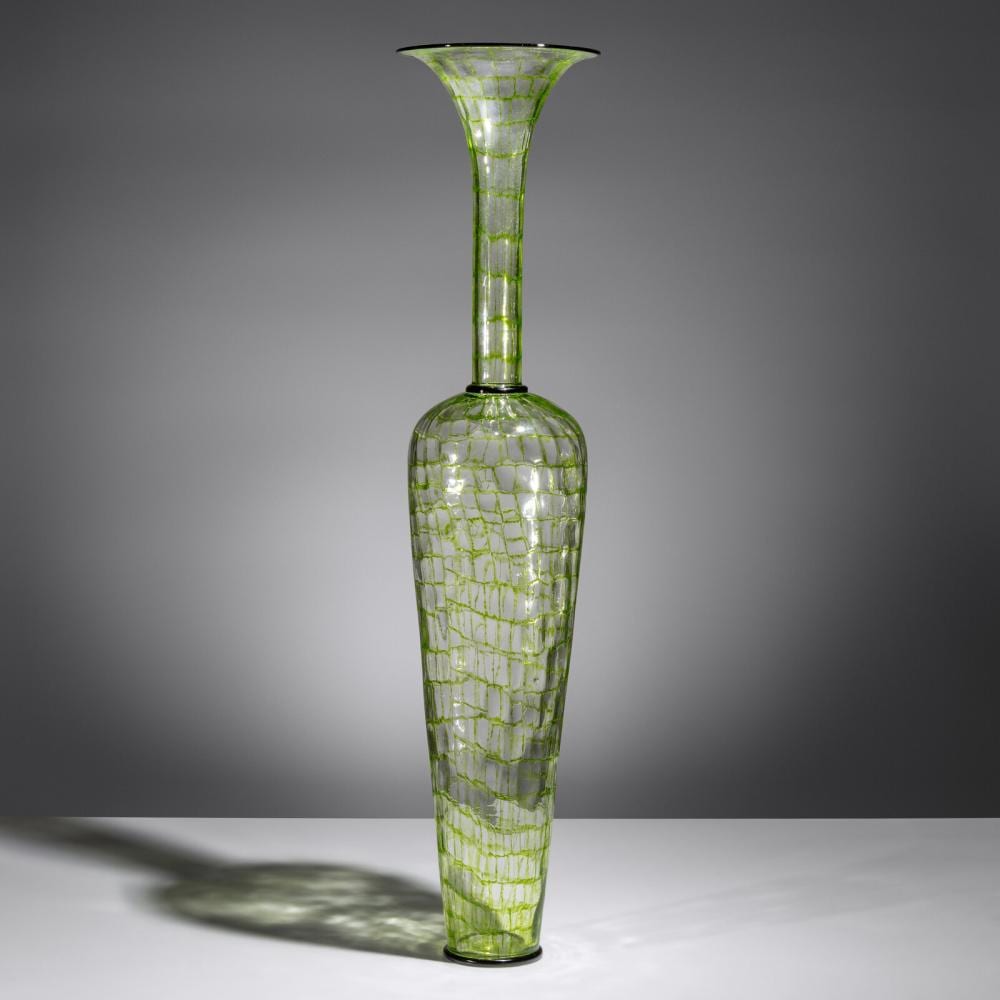 Dante Marioni comparable auction result: dante marioni american b 1964 green mosaic vase