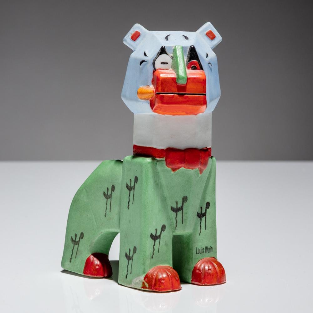 Louis William Wain comparable auction result: louis wain english 1860 1939 the lucky haw haw cat spill vase