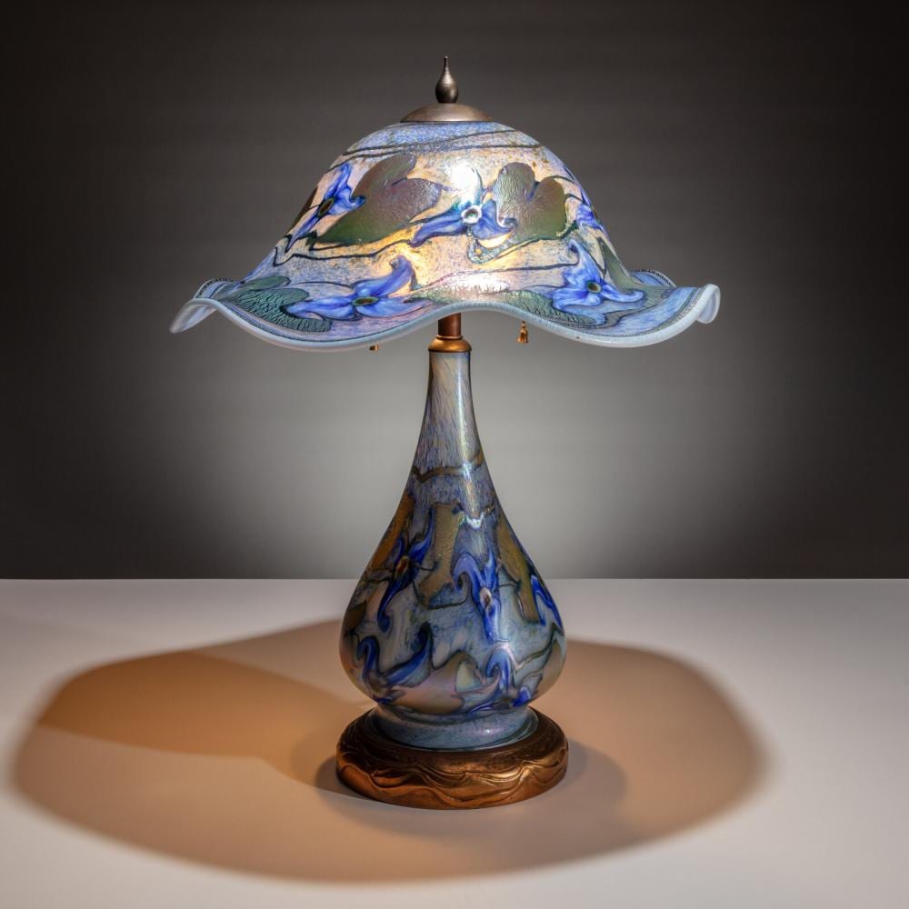 Charles Lotton comparable auction result: charles lotton american 1935 2021 blue iris and cypriot lamp c 2004