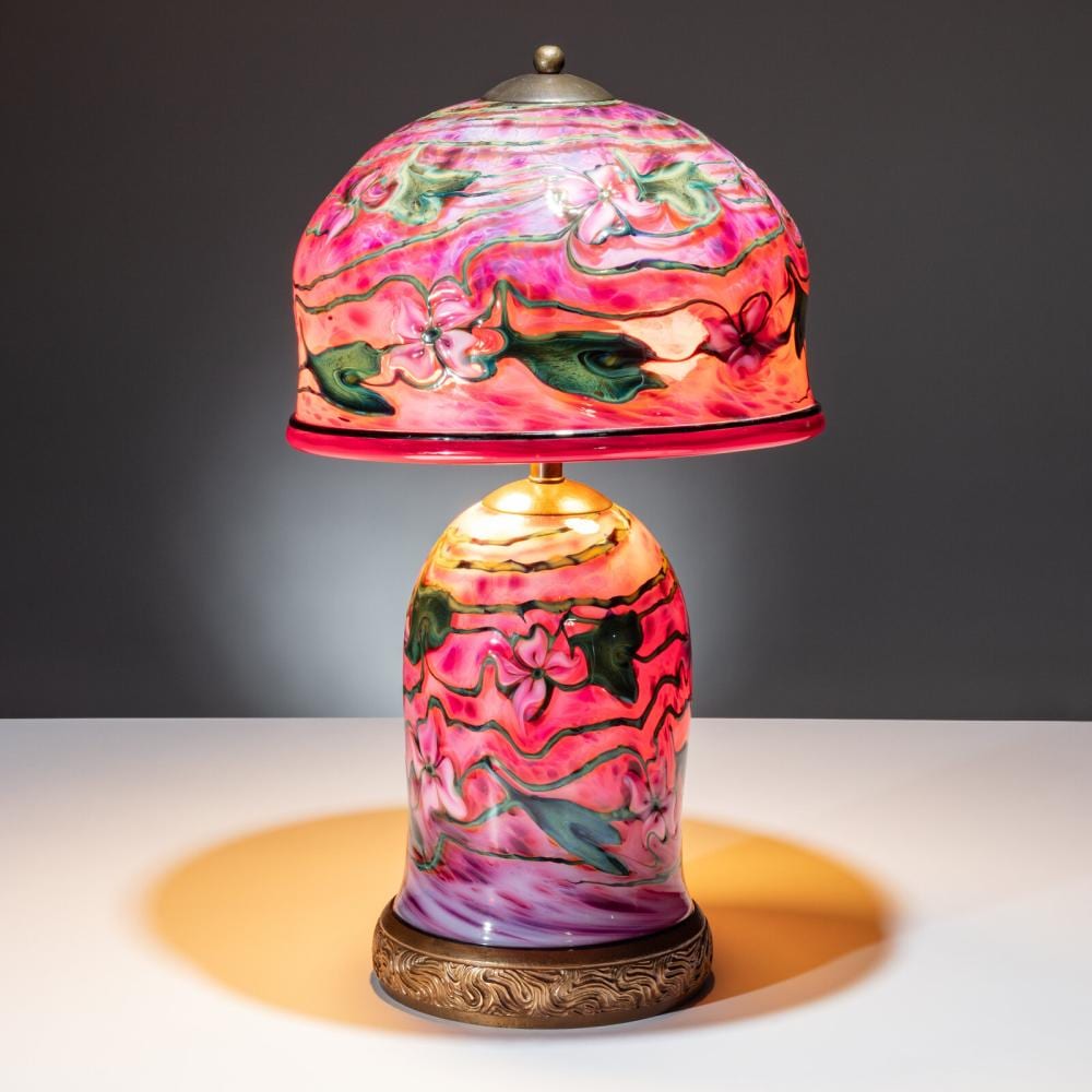 Charles Lotton comparable auction result: charles lotton american 1935 2021 pink floral lamp 2006