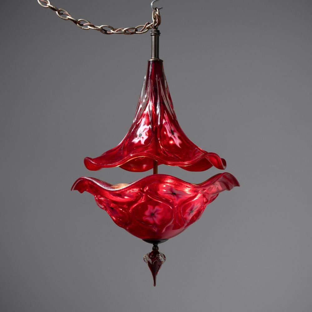 Charles Lotton comparable auction result: charles lotton american 1935 2021 hanging red caged chandelier 2007