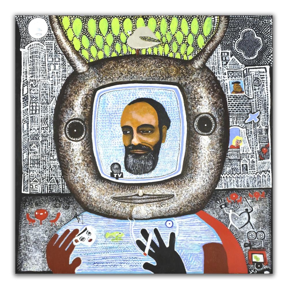 Trevor Nickolls comparable auction result: trevor nickolls self portrait with boab tree 2010 2011
