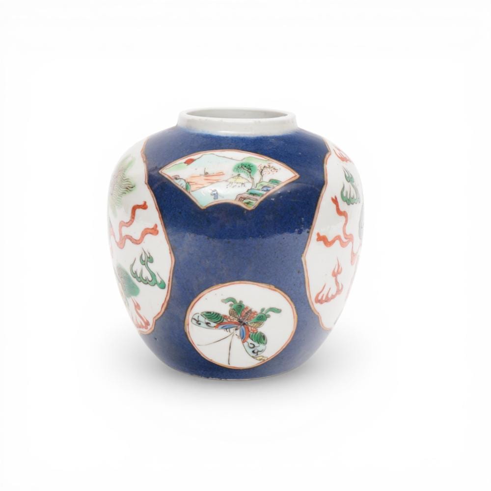CHINA, A POWDER-BLUE-GROUND FAMILLE VERTE PORCELAIN GINGER JAR, 19TH CENTURY, sold by Veilinggebouw de Zwaan, lot 2998 — auction record photograph