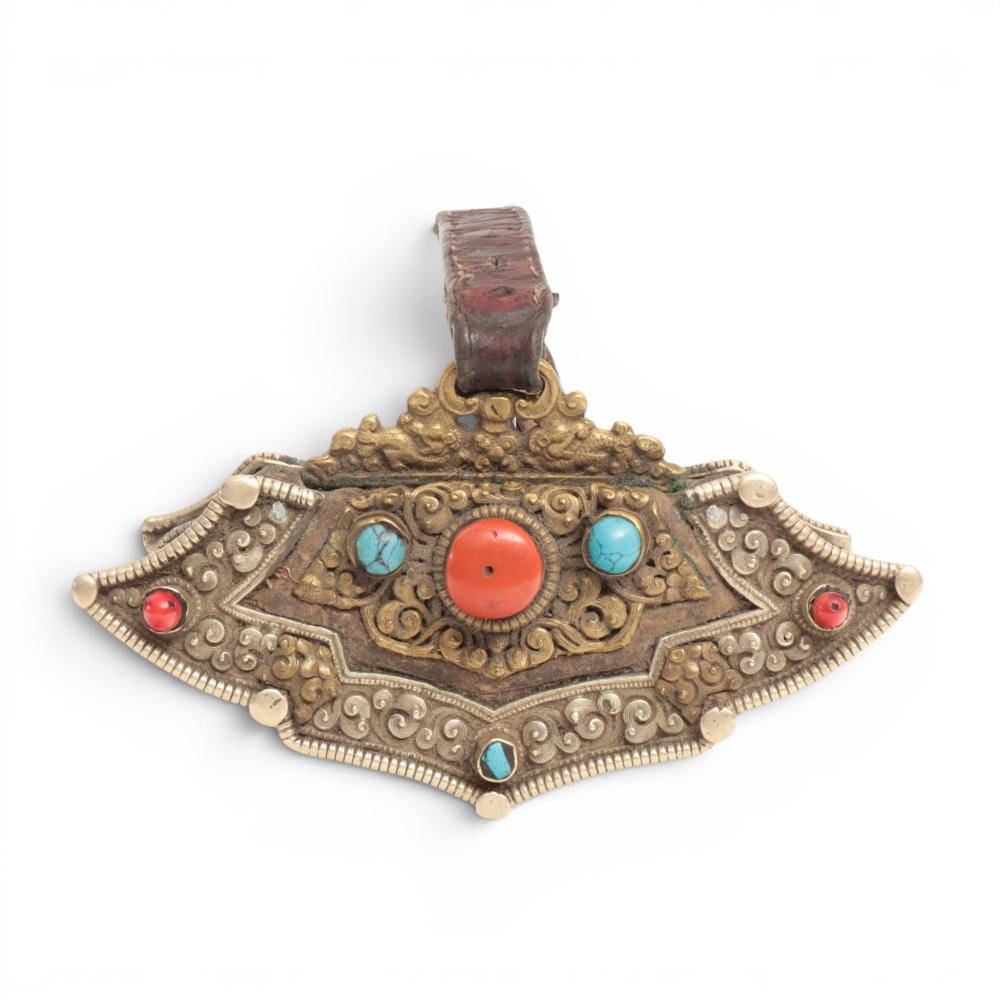 Gilbert Gascard comparable auction result: tibet a below legal alloy silver bead inlaid purse ca 1900