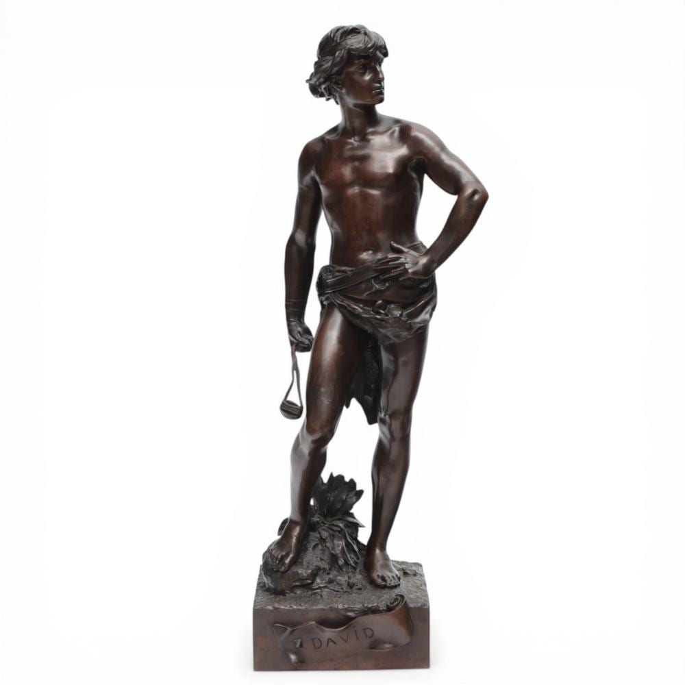 Adrien Etienne Gaudez comparable auction result: adrien etienne gaudez 1845 1902 bruin gepatineerd bronzen sculptuur david